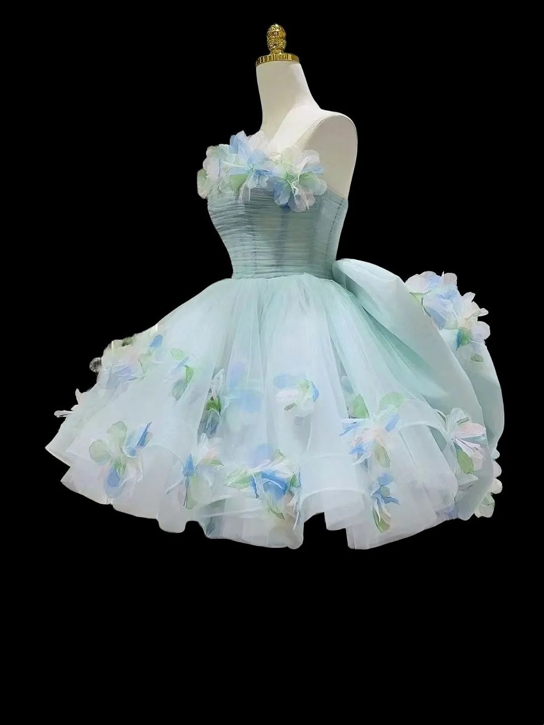 Floral Short Tulle Back-to-School Dress Birthday Dress Party Dress gh6850