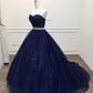 Royal blue/Purple gorgeous shiny exquisite beaded A-line long tulle ball gown evening dress gh3558