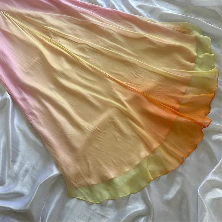 Robe de soirée longue en mousseline de soie rose orange élégante fantaisie robe de soirée robe de conte de fées gh3178