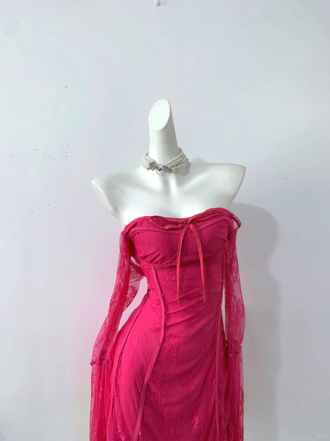 Robe de soirée courte rose en dentelle, tenue de bal, robe de soirée, gh4480