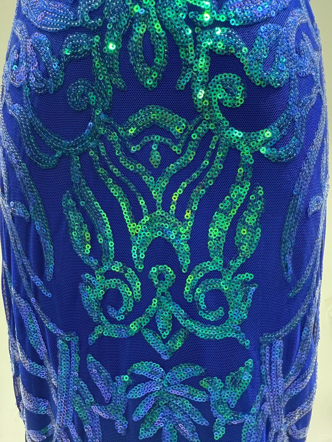 Girlhomeshops-Blau glänzende Mode Pailletten lange Ballkleid Geburtstag Partykleid gh5420