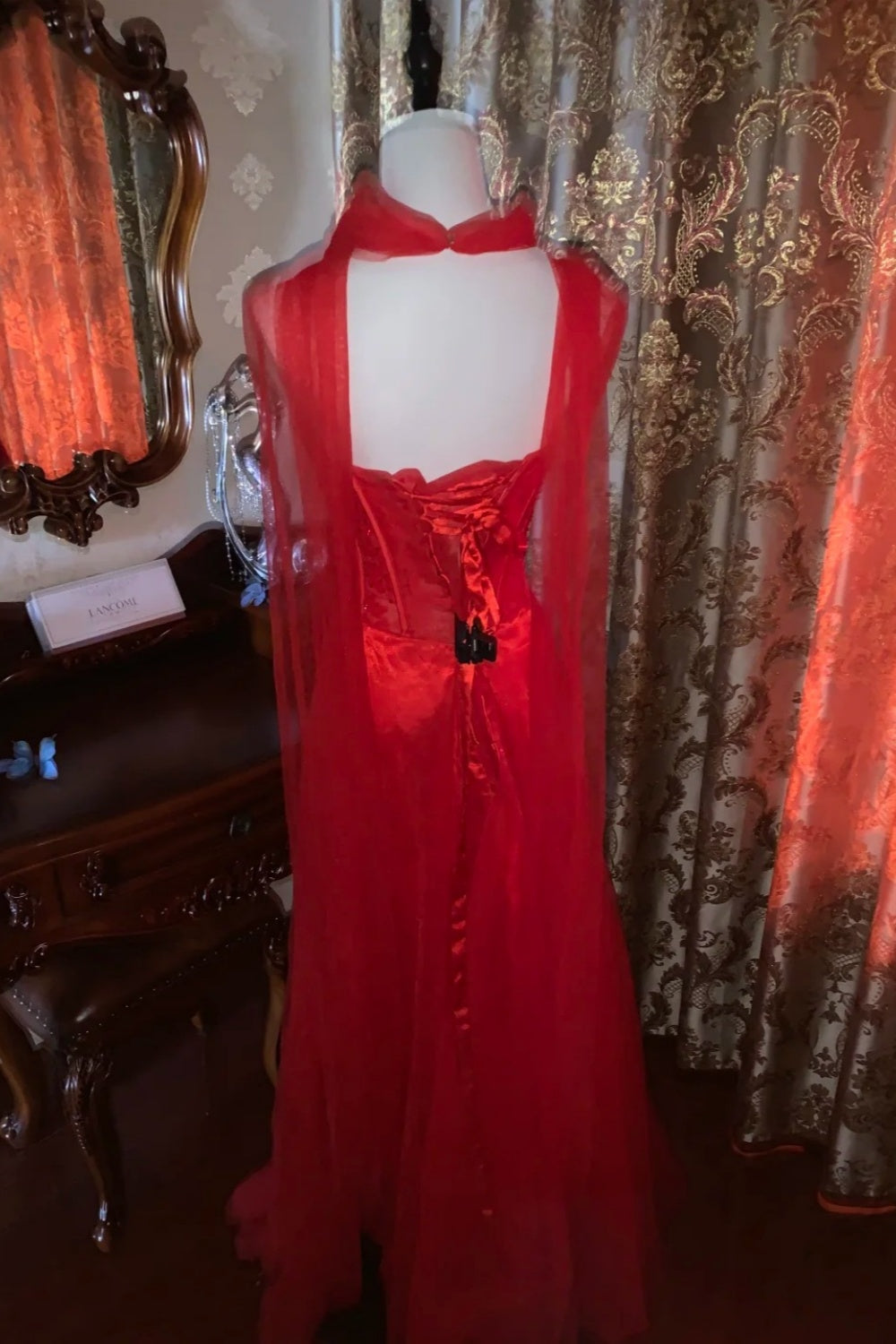 girlhomeshops-Red, Passionate, Exquisitely Beaded Long Formal Ball Gown gh6302