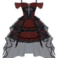 Girlhomeshops - Robe courte de soirée en tulle et dentelle perlée noire et rouge, robe d'anniversaire gh5347