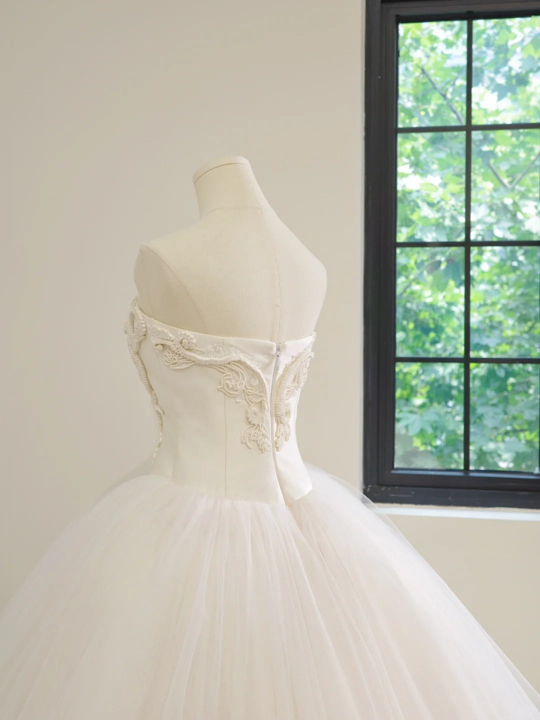 Girlhomeshops-White Fashion Long Tulle Prom Dress Evening Gown Wedding Dress gh5059