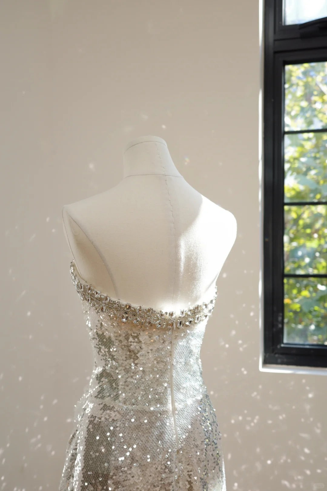 Girlhomeshops-Silver luxury gorgeous crystal sequins shiny long Prom dress evening dress gh5066