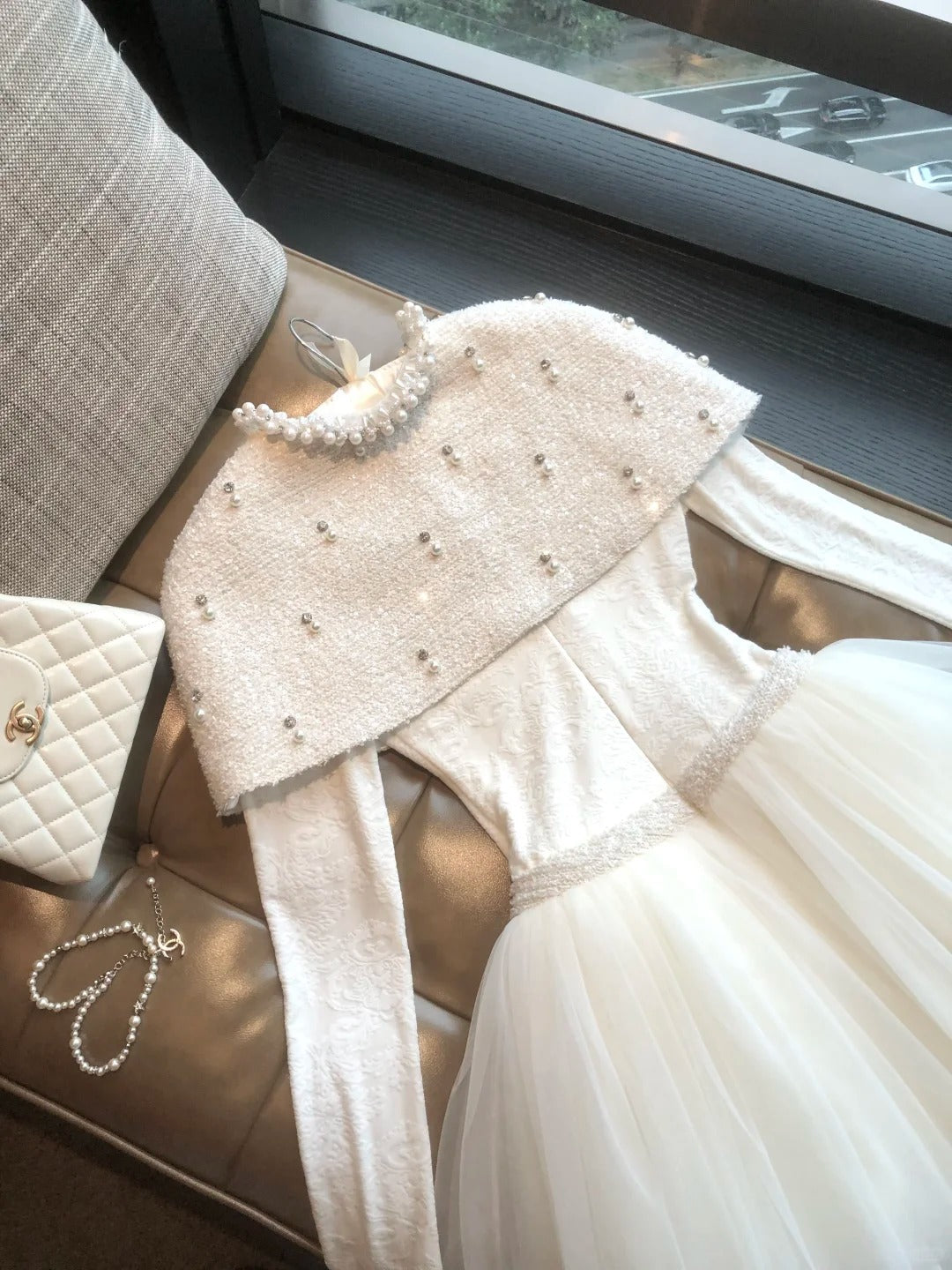 Girlhomeshops-White short chiffon princess homecoming dress birthday party dress eighth grade dress French little princess ballet skirt gh5296