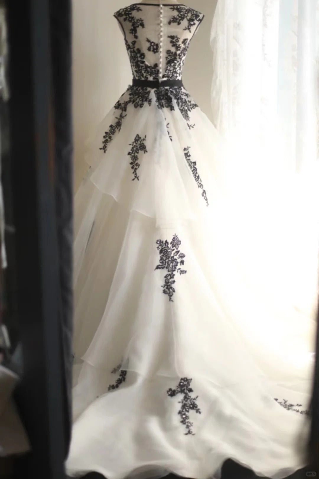 Robe de soirée longue en tulle et dentelle florale style cygne noir, tenue de princesse, gh4324