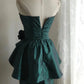 Green floral homecoming dress short satin prom dress evening dress graduation dress gh4494