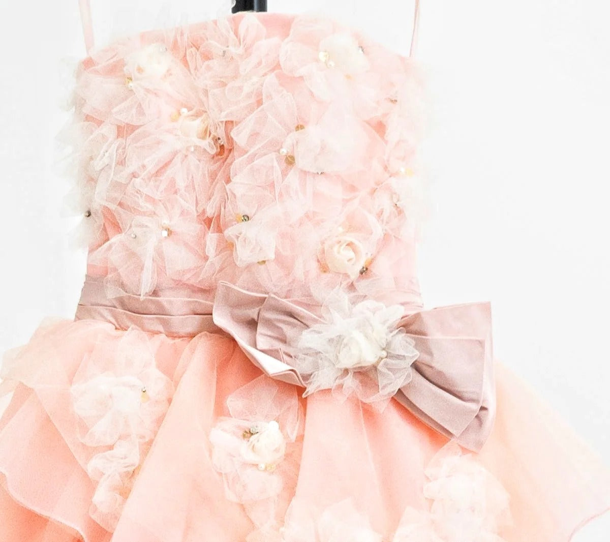 Girlhomeshops-Blue/Pink Floral Fashion Gorgeous Elegant Long Tiered Tulle Ball Gown gh5323