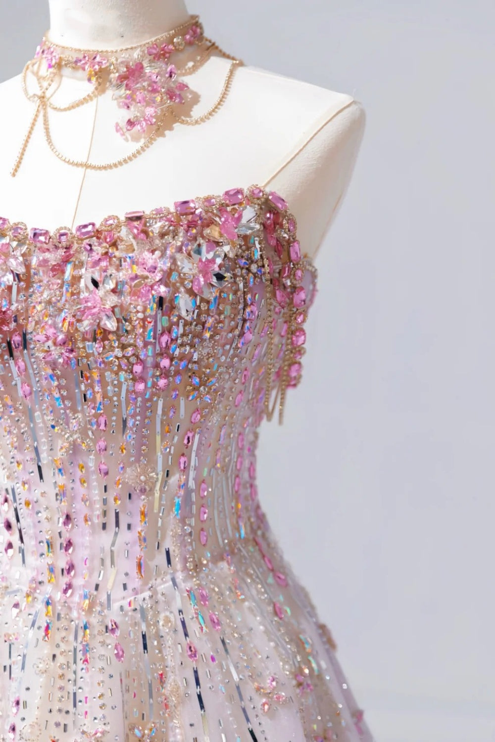 Robe de bal bustier Fairy Luxury Pink Diamond Starlight - Robe somptueuse pour dîner et tapis rouge gh6565