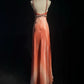 girlhomeshops-Orange Elegant Gradient Beaded Long Chiffon Prom Dress gh6246
