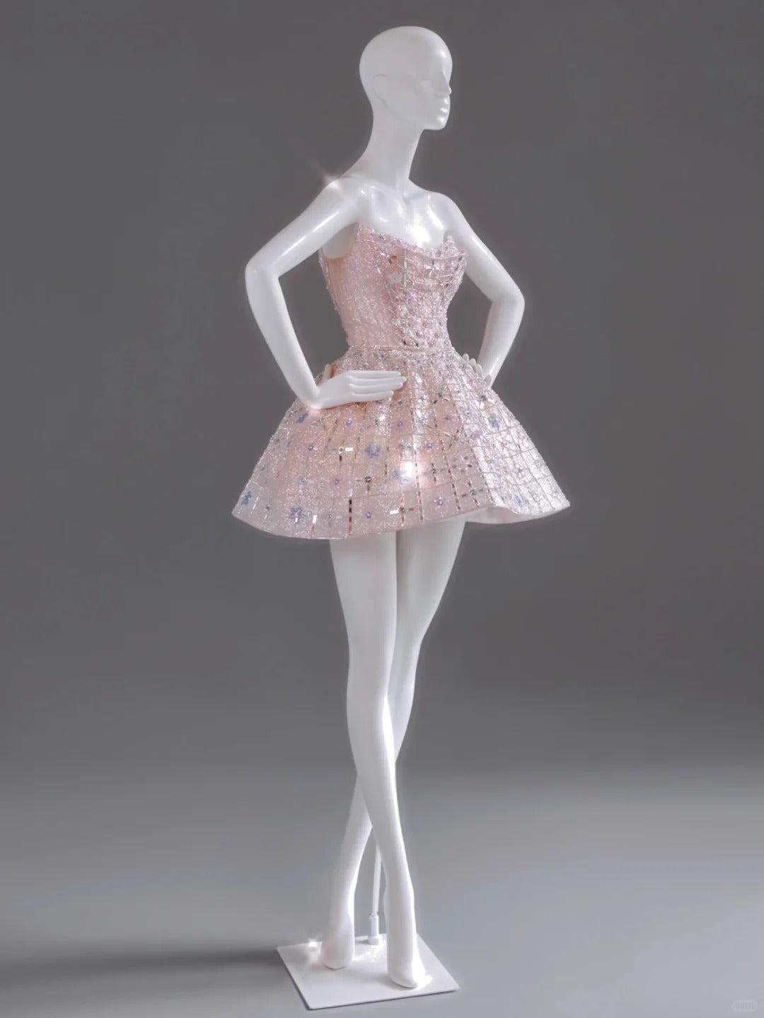 Girlhomeshops-Pink Exquisite Beading Fashion Short Satin Homecoming Dress Birthday Party Dress gh5413