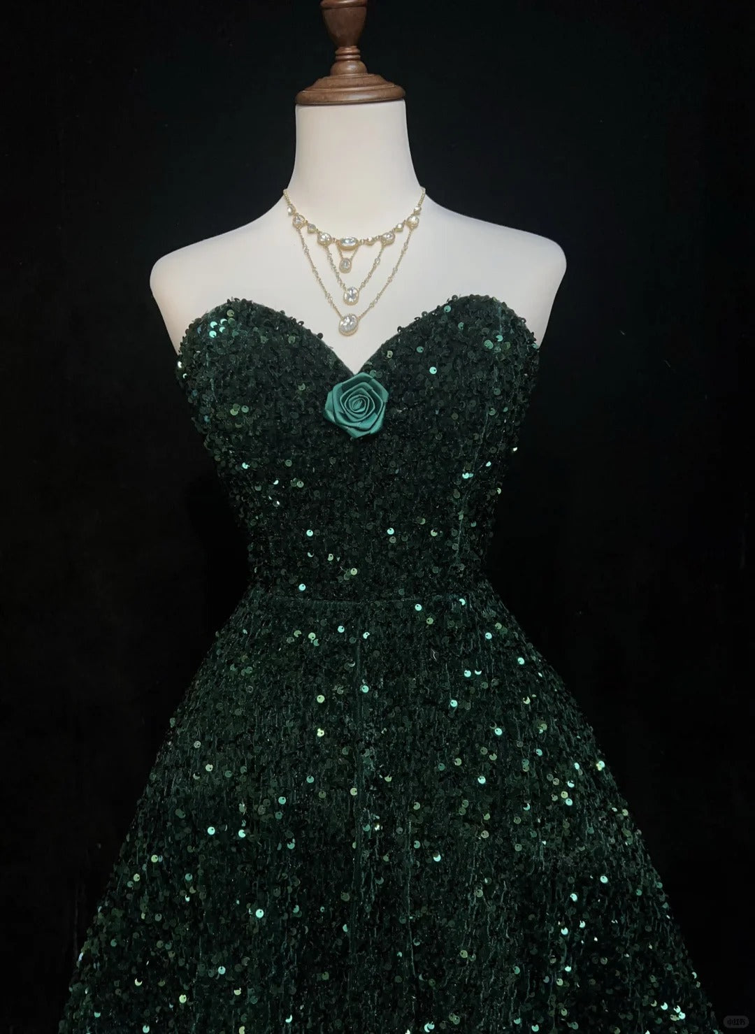 Green shiny princess sequin short retro fashion homecoming dress prom dress evening dress gh4368