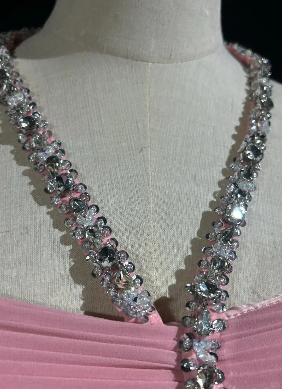 Pink Gorgeous Shiny Elegant Exquisite Beaded Tulle Long Mermaid Floor Length Slim Ball Gown Evening Gown Party Dress Prom Dress gh3851