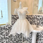 White Sparkly Beaded Short Tulle Cute Sweet Homecoming Dress Birthday Party Dress Wedding Dress gh4263