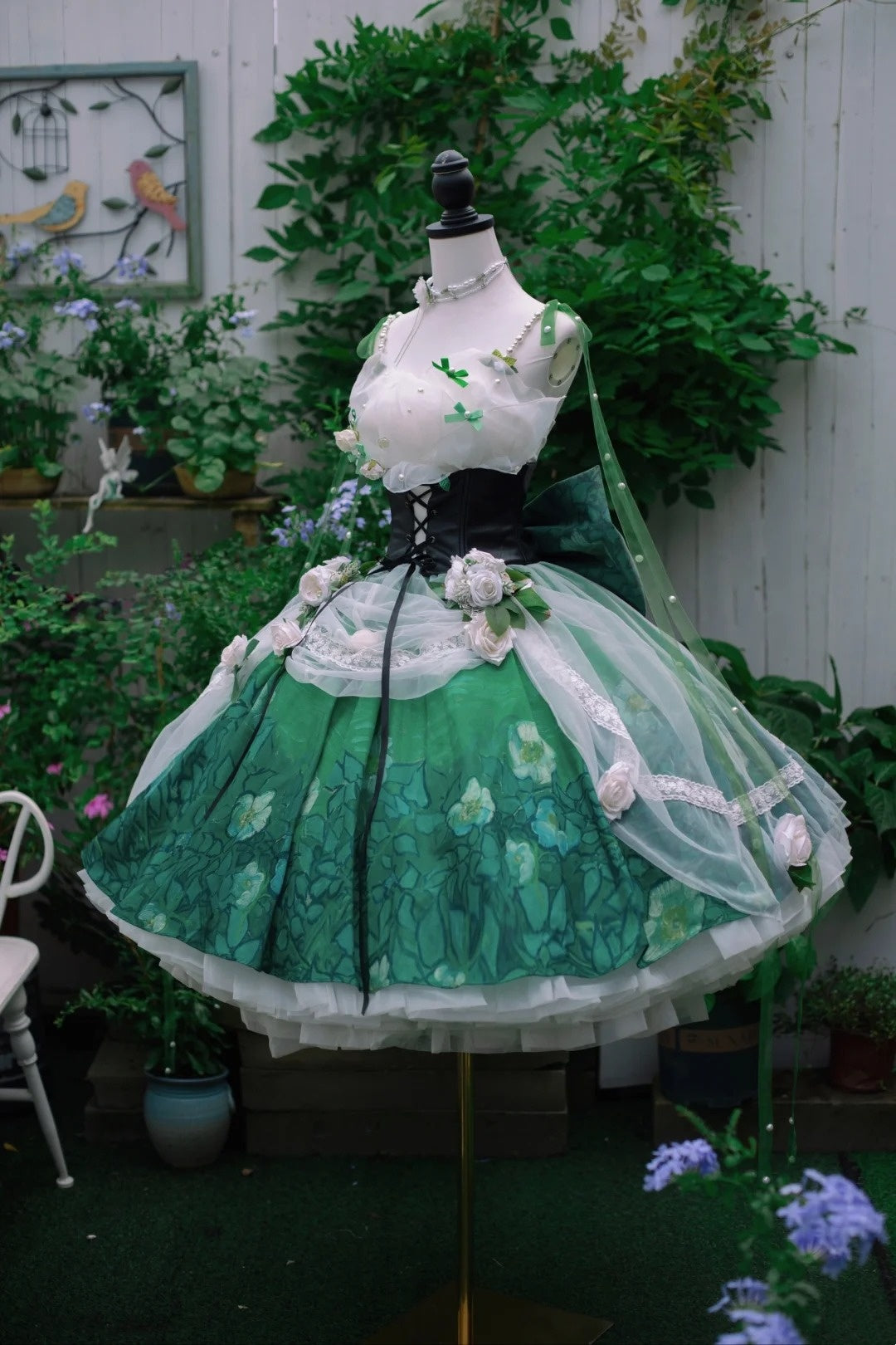 Robe Lolita Verte Merveilleuse Rose de Rêve gh6655