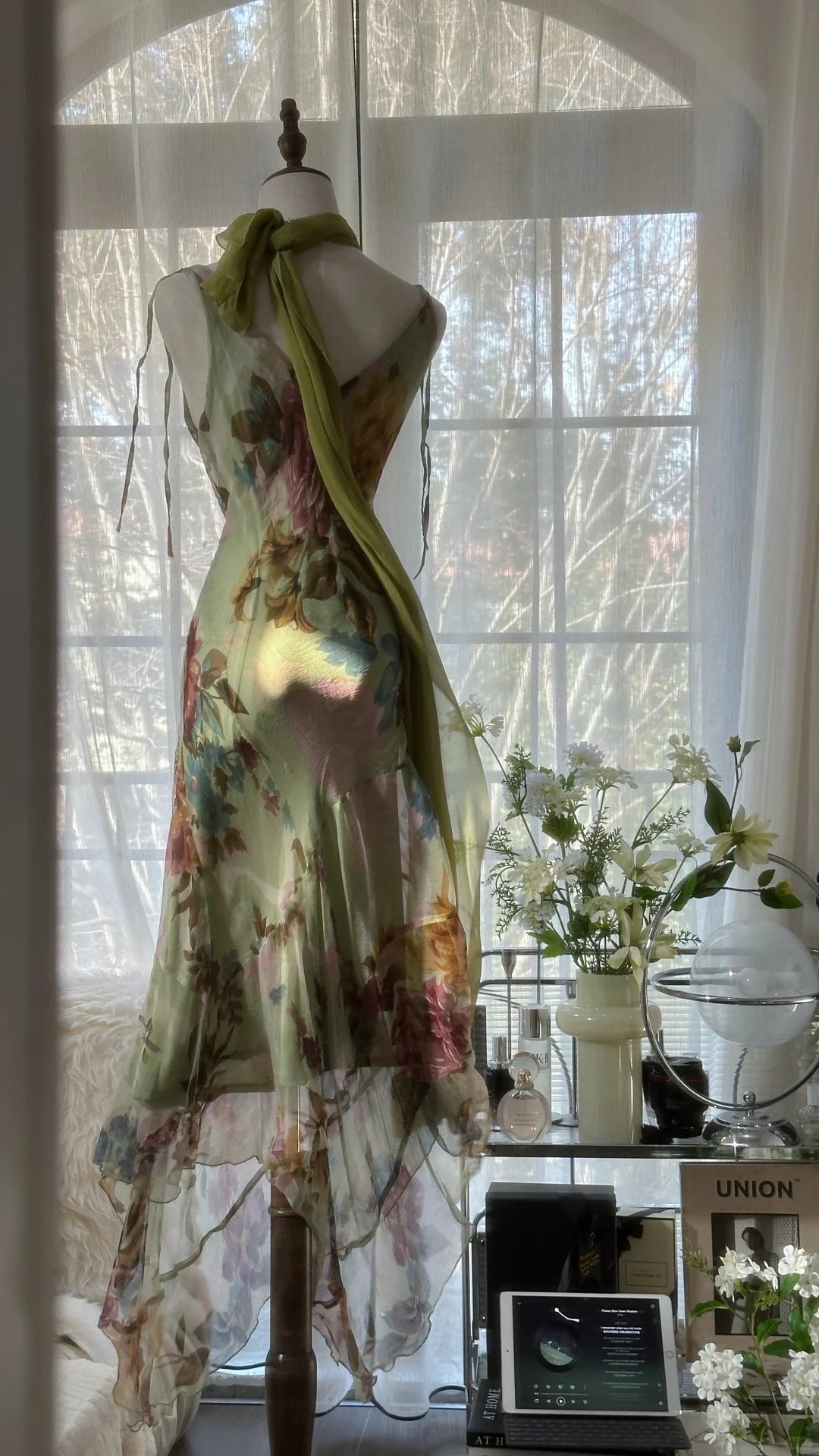 Robe de soirée longue en mousseline de soie, élégante et romantique, dégradé de couleurs, avec perles exquises, pour anniversaire, mariage, fête, bal, Saint-Valentin, gh4030