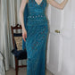 girlhomeshops-Blue delicate beaded chiffon long dress gh6153