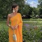 Orange one shoulder stylish elegant long chiffon ball gown evening dress wedding guest party dress gh3376