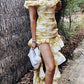 Girlhomeshops-Yellow sexy elegant floral ruffle long chiffon garden party dress wedding guest gown gh5205