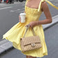 Girlhomeshops-Yellow Fashion Sweet Short Satin Homecoming Dress Birthday Dress gh5270