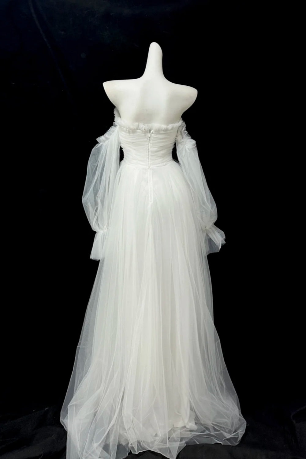 Girlhomeshops – Weißes Fantasiekleid, langes Tüll-Ballkleid, gh5477