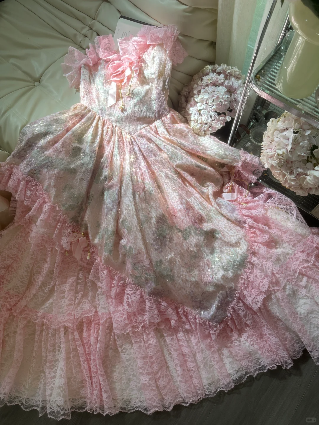 Robe de soirée en tulle rose, élégante et exquise, en dentelle florale, longue, princesse, robe de bal, robe d'anniversaire, robe de cérémonie pour adulte, gh4032