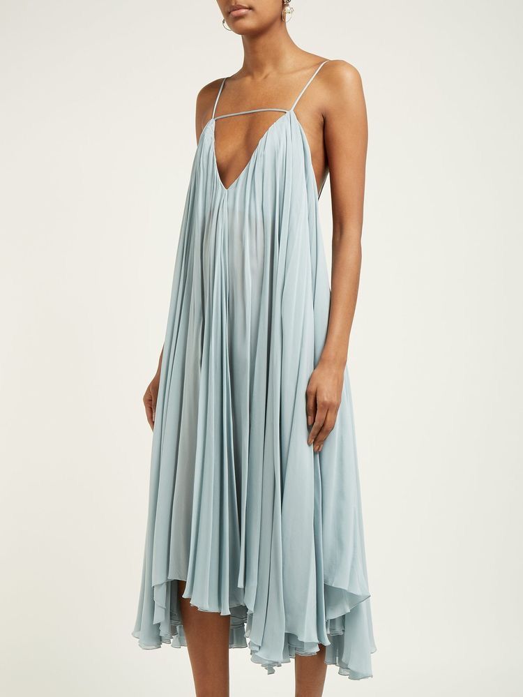 Girlhomeshops-Blue Fashion Simple Sexy Long Chiffon Prom Dress Evening Dress Wedding Guest Party Dress Seaside Holiday Dress gh5250