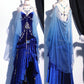 Blue/Burgundy Gorgeous Elegant Delicate Beaded Spaghetti Strap Long Ruffled Velvet Ball Gown Evening Gown Party Dress gh4169