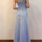 Purple Shiny Fashion Spaghetti Strap Long Elegant Tulle Ball Gown Evening Dress Party Dress gh3434