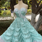 Mint Green Stunning Fashion Retro Elegant Delicate Lace Long Chiffon Ball Gown Evening Dress Birthday Party Dress gh4146