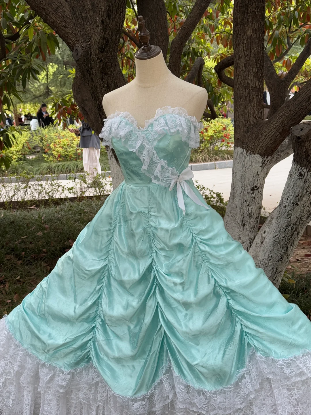 Mint Green Stunning Fashion Retro Elegant Delicate Lace Long Chiffon Ball Gown Evening Dress Birthday Party Dress gh4146