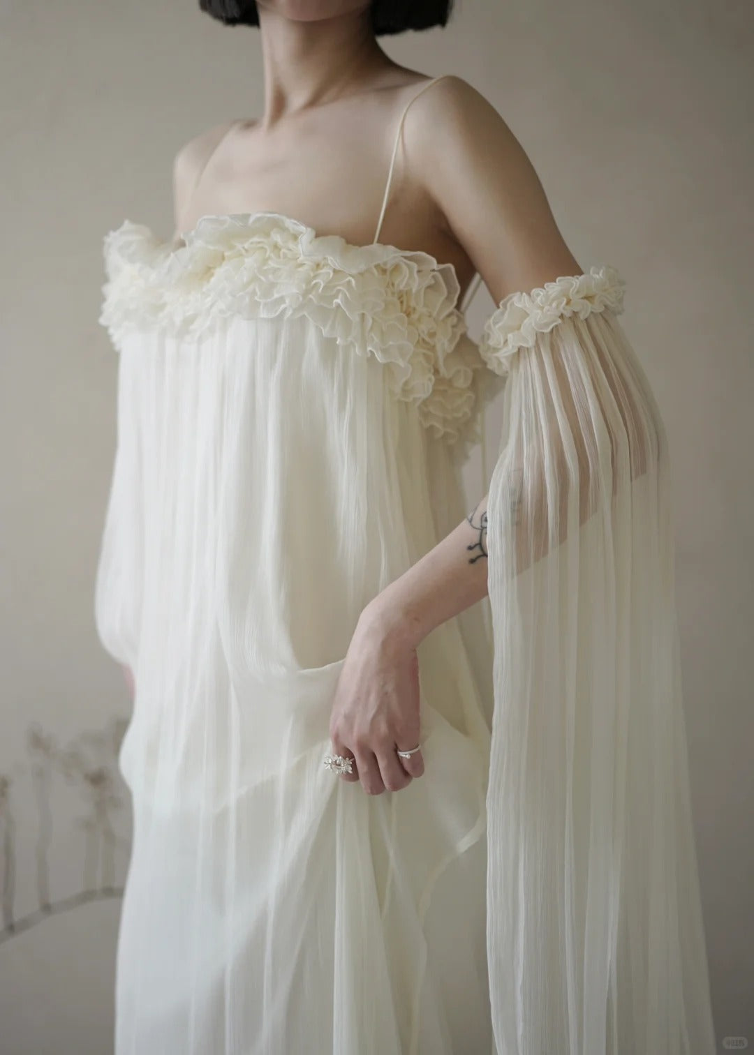 girlhomeshops--White fairy dress long chiffon dress gh5735