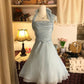 Light blue short chiffon homecoming dress birthday party dress gh4305