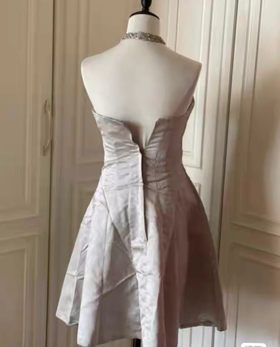 Pink beautiful and elegant bow short homecoming dress dress skirt prom dress evening dress gh4335