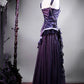 Girlhomeshops-Purple shining sweet velvet satin long prom dress birthday party dress gh5349