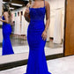 Blue/Green/Red Exquisite Shiny Elegant Satin Long Mermaid Fit Floor Length Ball Gown Evening Dress Prom Dress gh4202