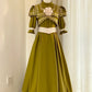 Olive Green Floor-length Gown Lace Victorian Tea Party·Retro Party Dress gh6737