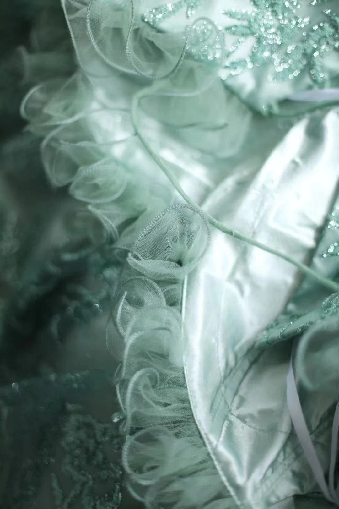 Green girl cute one shoulder flower bud print short princess dress adult birthday party homecoming dress gh4325