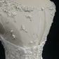 girlhomeshops-White Vintage Beaded Long Tulle Gown/Wedding Dress gh6244