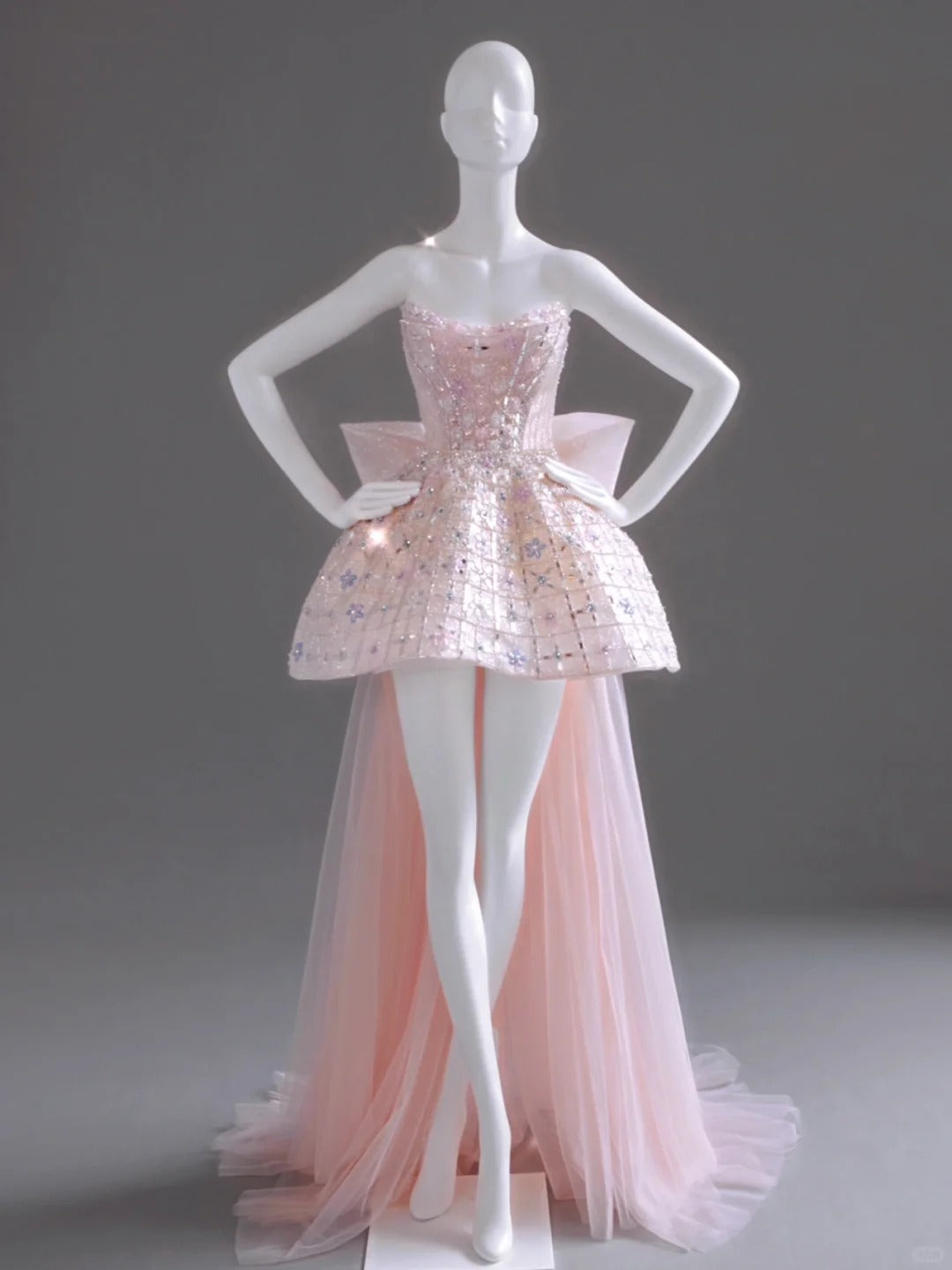 Girlhomeshops-Pink Exquisite Beading Fashion Short Satin Homecoming Dress Birthday Party Dress gh5413