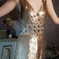 Gold gorgeous vintage beaded sequins elegant long sequin homecoming dress prom dress evening dress cocktail party dress gh4798