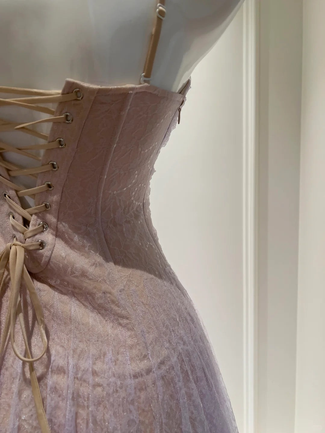 girlhomeshops – Langes, lila Chiffon-Ballkleid gh5581