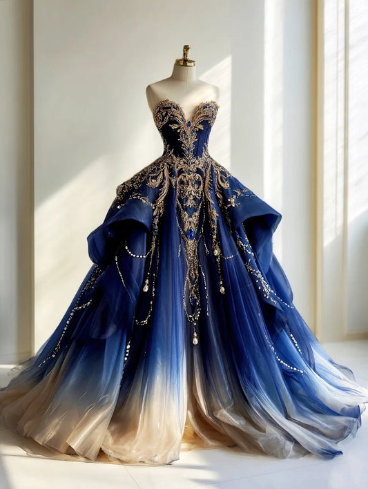 Luxuriöses und wunderschönes langes Ballkleid gh6714