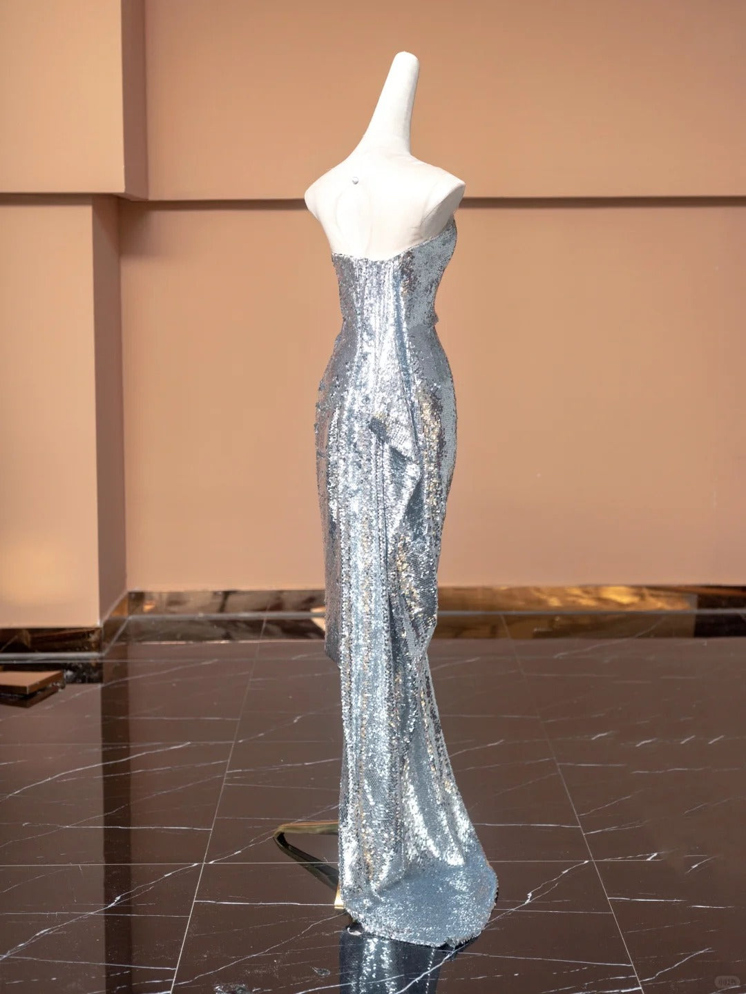 Silver Sparkle Sequin Long Prom Dress Evening Dress Party Dress gh4865