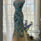 Blue Gorgeous Shiny Exquisite Beaded Long Chiffon Tulle Sequin Ball Gown Evening Gown Party Gown Birthday Gown Date Gown gh4162
