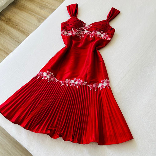 girlhomeshops-Red short floral homecoming dress chiffon gh5786