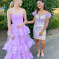 Purple Sweet Fashion Elegant Sweetheart Neck Long Tulle Tiered Prom Dress Evening Dress Prom Dress Graduation Dress gh3792