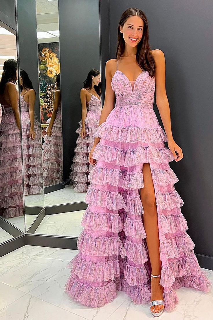 Pink Sweet Stylish Elegant Long Tulle Layered Prom Dress Evening Gown Prom Dress Graduation Gown gh3794