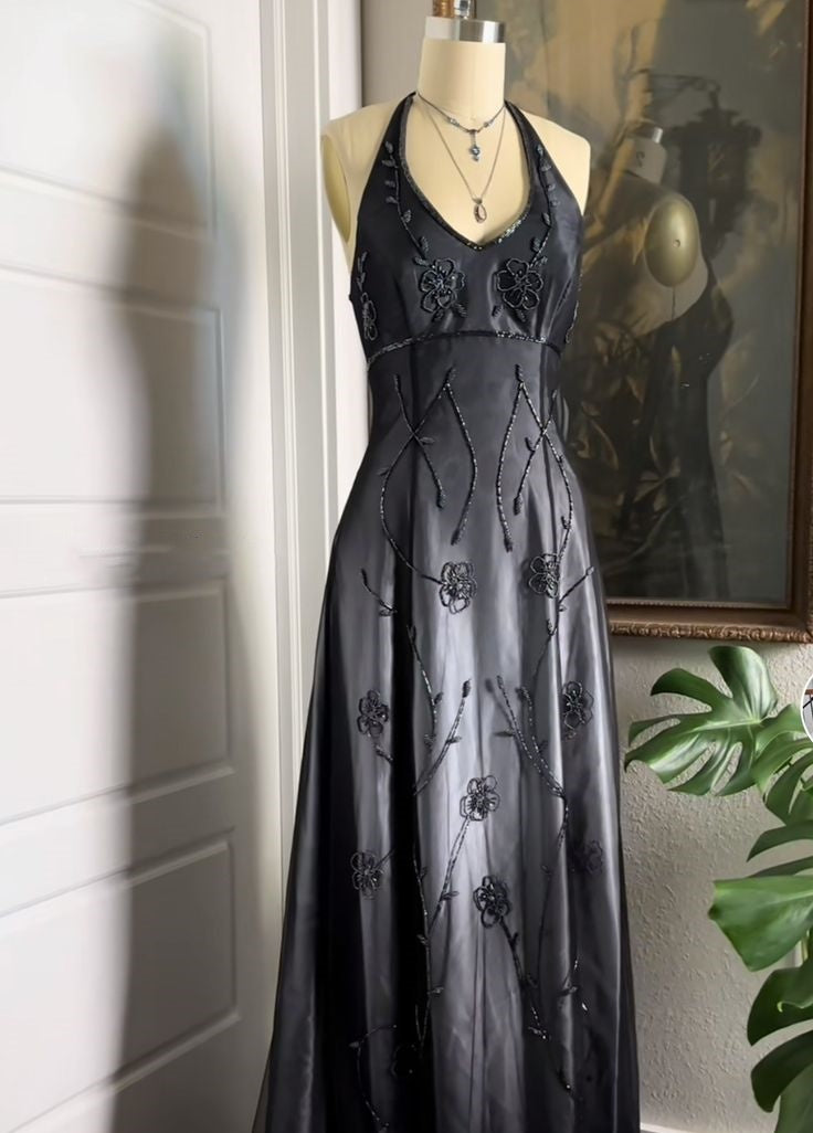 Black and gray low-key gorgeous exquisite beading elegant long Tulle prom dress evening dress prom dress gh3149